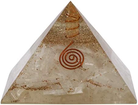 Selenite ORGONITE Piramis a Dai-Ko-Myo Reiki Szimbólum - Világos Kvarc Energia Pont Reiki Feltöltött Energia Meditáció