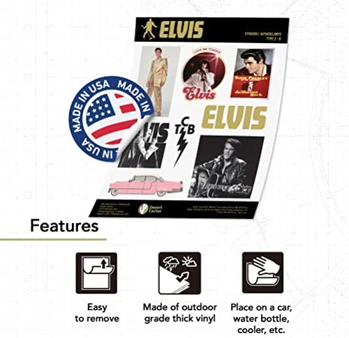 Elvis Presley Matrica Lap Vinyl Matrica Legénység Laptop Víz Üveg Autó Scrapbook (2-Es Típus) (8-As Verzió)