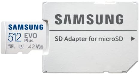 Samsung 512 gb-os Micro SDXC EVO+ Plusz Class 10 Memóriakártya Samsung Telefon Működik Galaxy A11, A31, A41, M31 mobiltelefon (MB-MC512KA)