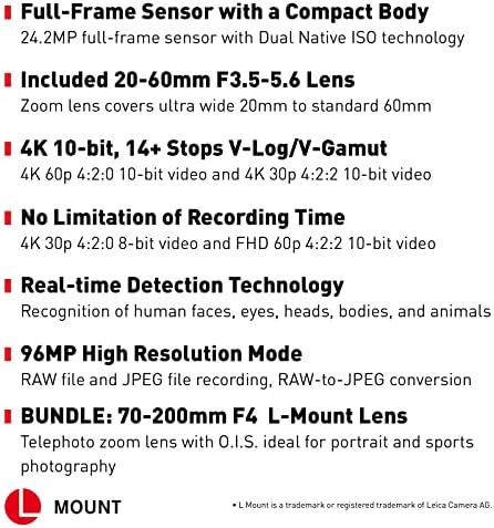 Panasonic LUMIX S5 Full Frame tükör nélküli Fényképezőgép (DC-S5KK), valamint a LUMIX S PRO 70-200mm F4 Teleobjektív (S-R70200)