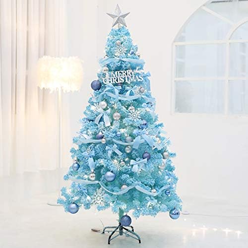 CAIXIN Kék Mesterséges karácsonyfa,Hó Özönlöttek Elő-Ágy Dísztárgy Fém Állvány, Könnyű Összeszerelés Ünnepi Dekoráció Csuklós fenyőfa-g