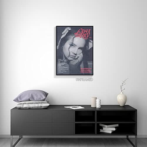 Lana Del Rey a Zene Plakátok Szoba Esztétikai tudtad, Hogy Van Egy Alagút Vinil Zenei Album Borító Vásznat Wall Art Poszter Fekete-Fehér