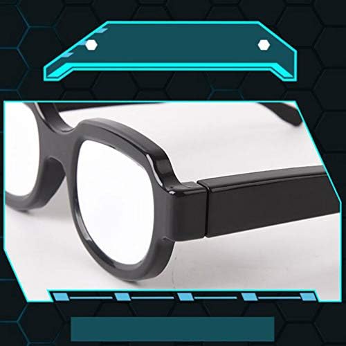 LED-es Világító Szemüveg USB Töltés Izzó Szemüveg Kreatív LED Anime Perifériás Szemüveg Dekoratív LED Szemüveg Bar Fél Haza(Fekete)