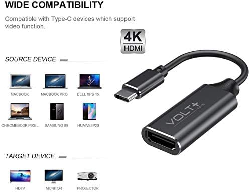 Művei VOLTOS PLUSZ TECH HDMI 4K USB-C Készlet Kompatibilis LG 34WP65G-B Szakmai Adapter Digitális Teljes 2160p, 60Hz Kimeneti!