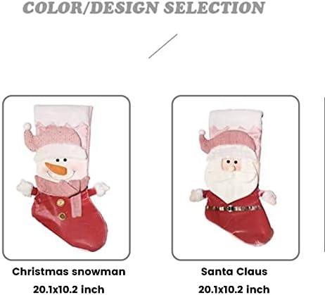 20-hüvelyk 2-darab Karácsonyi dekoráció zokni, három-dimenziós baba candy zokni, Karácsonyi hóember s Télapó a személyre szabott harisnya