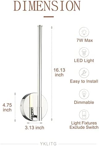 YKLITG 2 Csomag Hiúság világítótestet, 16.13 hüvelyk Arany Szabályozható LED-Modern Fürdőszoba Fény, Fürdőszoba LED Fény Tükör,