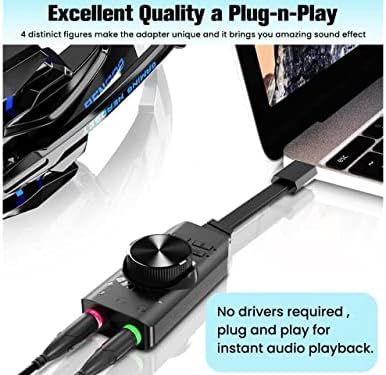 HaoYiShang USB hangkártya Adapter 7.1 Csatornás Külső Audio Adapter Sztereó hangkártya Átalakító 3,5 mm-es AUX Mikrofon Jack Gaming Headset