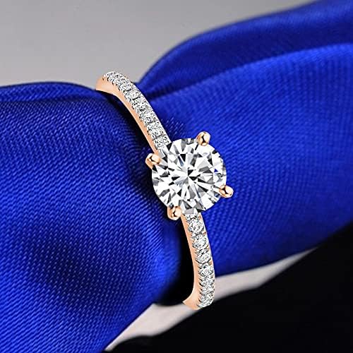 Gyűrűk Csomag Nőknek Ajándék Gyűrű, Ékszerek, Alufelni Ujján jegygyűrűt 5-11 Méret Strasszos Női Gyűrű (Rose Gold, 10)