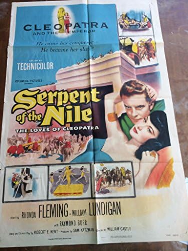 A kígyó a Nílus egy 1953 eredeti film poszter Kleopátra játszott Rhonda Fleming