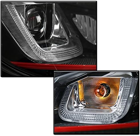 ZMAUTOPARTS A 2010-2014-Es Volkswagen Golf/GTI Piros Csík Kiadás LED Fekete Projektor Fényszórók 6 Kék LED DRL