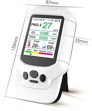 HNKDD Hordozható Ózon Mérő Detektor 0-5ppm Tartomány O3 Teszter Monitor levegőminőség Érzékelő TVOC PM2.5 Analyzer-Gáz Érzékelő,