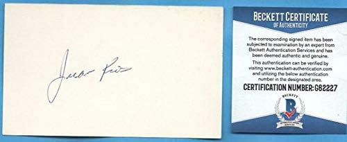 Juan Rios 1969 Uralkodók Ritka Aláírt 3x5 Index Kártya Beckett G62227 - MLB Vágott Aláírás