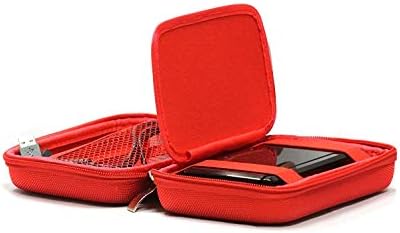 Navitech Vörös Kemény hordtáska Kompatibilis A Garmin DriveSmart 55 MT-S 5.5 Hüvelykes