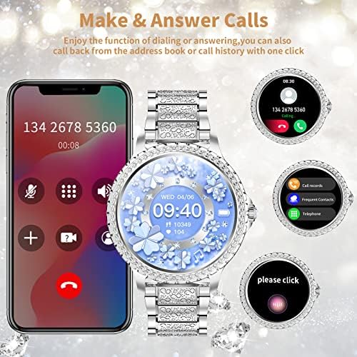 Intelligens Karóra Női Gyémántokkal (Válasz/Hívást),1.32Teljes érintőképernyő Smartwatch az Android Telefonok,Fitness Tracker