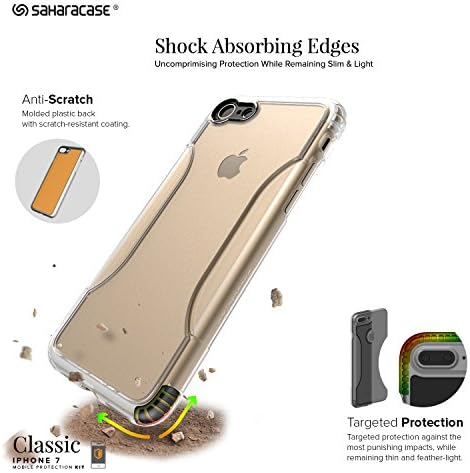 iPhone 7 Esetben (Törlés) SaharaCase Védő Kit Csomag [ZeroDamage Edzett Üveg kijelző Védő fólia] Masszív Védelem Anti-Slip Grip [Ütésálló