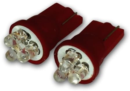 Tuningpros LEDLP-T10-R3 Rendszámtábla LED Izzók T10 Ék, 3 Piros LED 2-pc-be