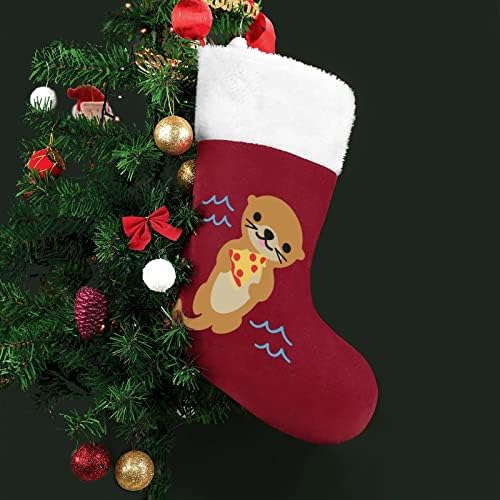 Vicces Vidra a Pizza Karácsonyi Harisnya, Zokni, Plüss Kandalló a karácsonyfa lakberendezés