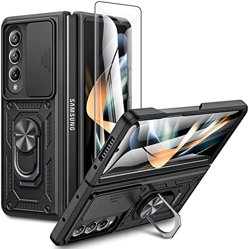 VEGO Samsung Z Fold 4 Esetben Galaxy Z Fold 4 Esetben a Dia Kamera Fedél & Screen Protector Beépített 360° - os Mágneses Állvány Ütésálló