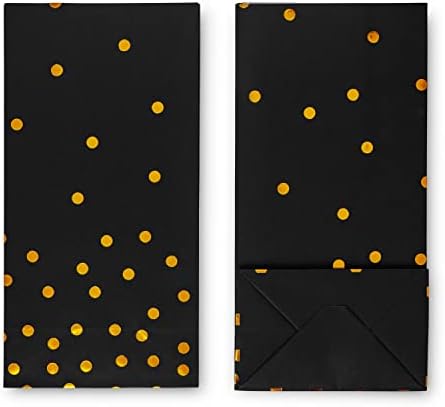 KIRÁLYI BLUEBONNETRE Fekete-Arany Ajándék Táskák-Készlet 24 - Fekete Papír tasakok színes – Fekete Köszönöm Táska, Fekete-Arany Buli