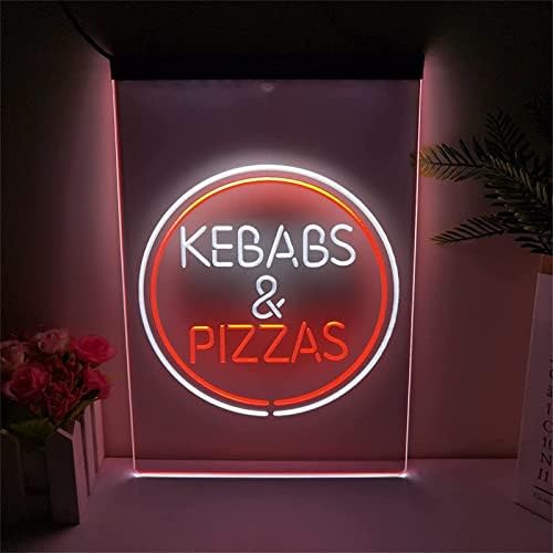 DVTEL Kebab, majd Pizzát Neon felirat Led Modell Fénnyel Világító Betűk Jelzőtábla Akril Panel Neon Dekoratív Fényt, 30X40cm Hotel,