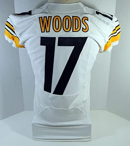 2013 Pittsburgh Steelers JD Erdőben 17 Játék Kiadott Fehér Jersey 42 DP21241 - Aláíratlan NFL Játék Használt Mezek