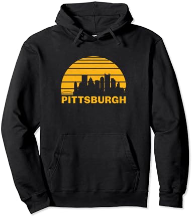 Évjárat Pittsburgh, Pennsylvania Városkép Retro Kapucnis Pulóver