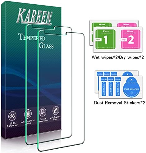 KAREEN (2 Csomag), amelynek Célja, hogy az LG Stylo 5, Stylo 5 Plus, Stylo 5X kijelző Védő fólia, Edzett Üveg, Buborék Mentes, Anti