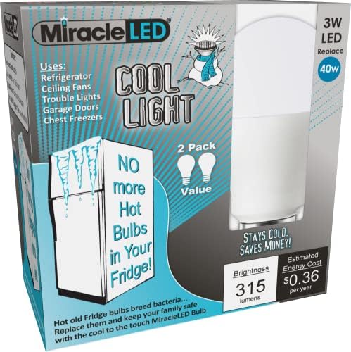 Csoda VEZETETT Ensz-Edison 3 Wattos jó Fényt a Maytag Hűtőszekrények, 40W Egyenértékű, 120V E26 hideg Fehér 6000K, A15, Energiatakarékos