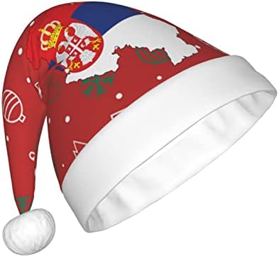 Szerbia Térkép Zászló Vicces Felnőttek Plüss Télapó Sapka Karácsonyi Kalap Női & Férfi Karácsonyi Ünnepi Kalap