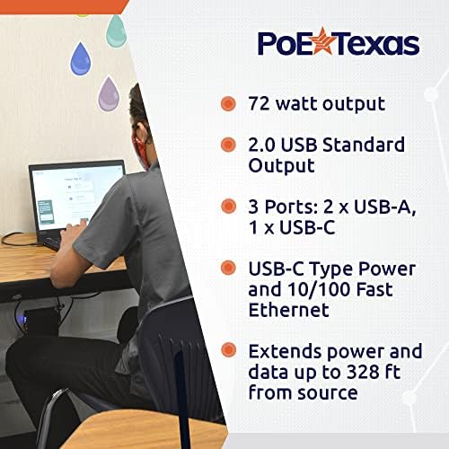 PoE Texas PoE tápellátással rendelkező USB C Dock - Laptop Dokkoló Állomás a Vállalati, mind az Oktatás - PoE++ - USB C Típusú Erő +