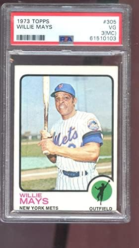 1973 Topps 305 Willie Mays PSA 3 (MC) Osztályozott Baseball Kártya MLB New York Mets - Asztalon Baseball Kártyák