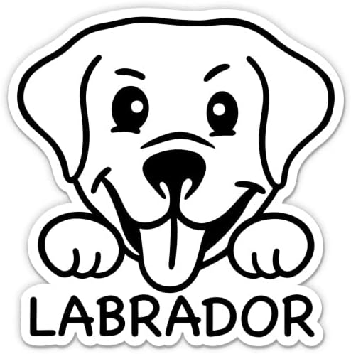 Labrador Matricák - 2 Csomag 3 Matricák - Vízhatlan Pvc Autó, Telefon, Víz, Üveg, Laptop - Labor Aranyos Kutya Less Matricák (2 Csomag)