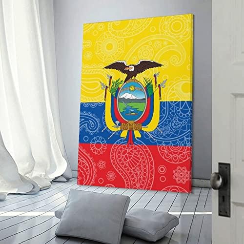 Ecuador Paisley Zászló Vászon Nyomatok Wall Art Személyre szabott Képe Poszter Fali Dekoráció az Otthoni Iroda