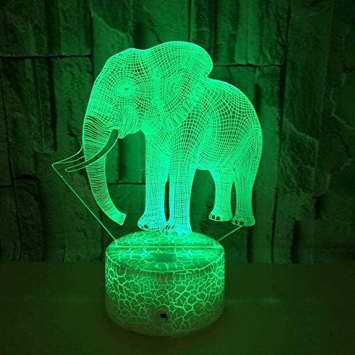 MIGDT Méh Elefánt LED Színes Gradiens 3D Sztereó asztali Lámpa Érintőképernyős Távirányító USB-Éjszakai Fény, Asztal ágy mellett,