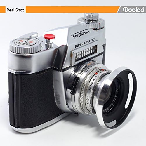 Roolad Fém napellenző a DSLR de tükör nélküli Fényképezőgép Objektív Védelme Tartozék Objektív Sapka (46mm, Ezüst)