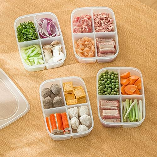 KJGHJ Bento Snack Dobozok Újrafelhasználható 4 Rekesz Élelmiszer-Konténerek Iskola, Munka, Utazás Bento Box szor Több, mint
