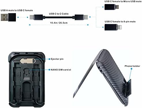 Yinow USB Típus C C Töltés, illetve adatátviteli Kábel, 3 USB Adapterek Kombináció Beállítása a Hitelkártya-Méretű Ügyben