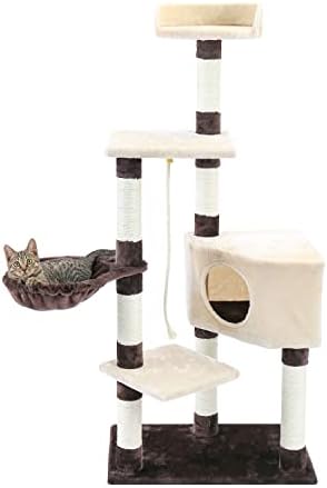 N/A Multi-Level Macska Fa Macskák, Hangulatos Ülőrudak Stabil Macska-mászóka macskakarmolás Fedélzeten a Játékok Szürke&Bézs (Szín : Egy,