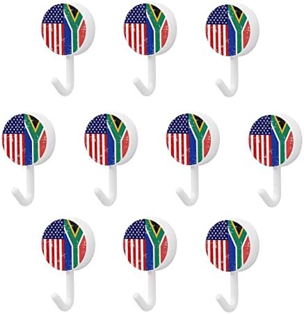 Amerikai-Dél-Afrikai Zászló Ragasztó Horog Készlet 10 Kerek Műanyag Kampó Nélkül Körmök Fal Horgok Konyha Fürdőszoba, Otthoni Iroda