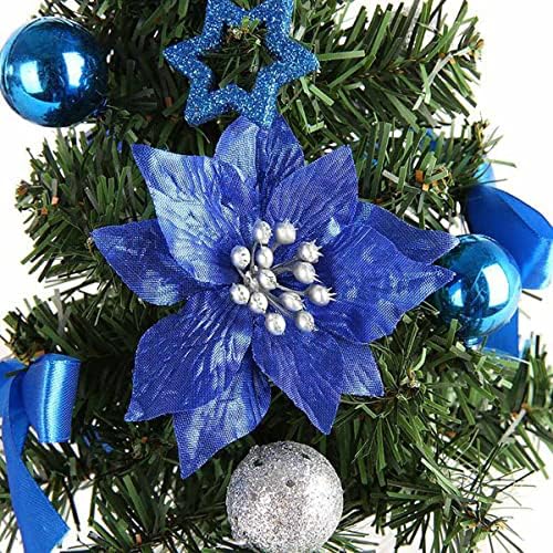 LKXHarleya 7.87 Mini karácsonyfa Kis Cserepes Fenyőfa Mesterséges karácsonyfa Karácsonyi DIY Asztali Otthon Dekoráció, Kék