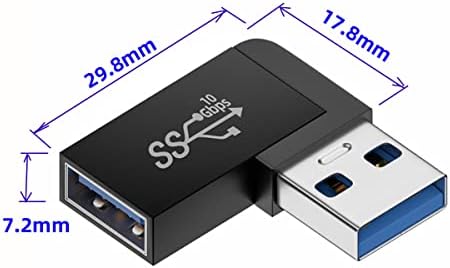 YC° CY 10Gbps USB3.0 Férfi-Nő Kiterjesztését Teljesítmény Adatok Video Adapter 90 Fokos Jobbra Ferde Típus