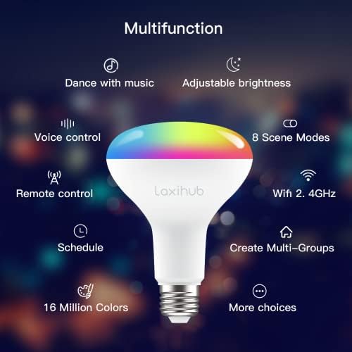 Intelligens Lámpa LABR30 Laxihub Okos Izzó Led Szabályozható Izzó Színe Változó RGB Villanykörte WiFi Színes Fény WiFi / Bluetooth