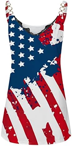 Július 4-Ing Tartály Tetejét a Nők Amerikai Zászló Nyári Alkalmi Ujjatlan Tshirt Csillagok Csíkos Hazafias Edzés Tartály Tetejét