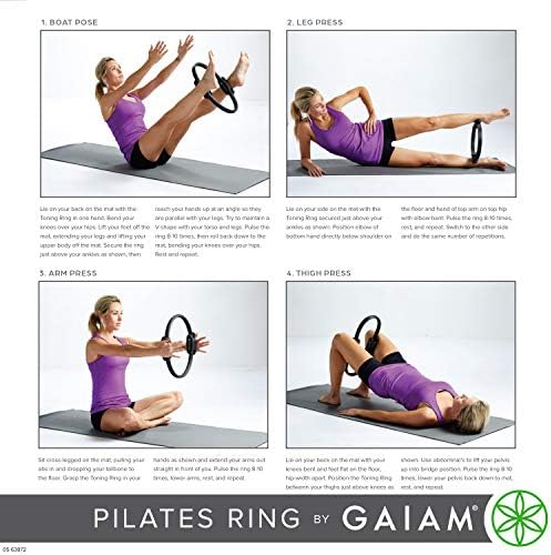 Gaiam Pilates Gyűrű 15 Fitness Kör - Könnyű & Tartós Hab Párnázott Fogantyúk | Rugalmas Ellenállás Gyakorlat Berendezés Alakformálás