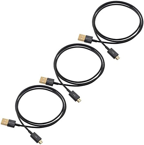 Kábel Számít, 3-Pack-Micro USB 2.0 Kábel, Fekete 3 Méter