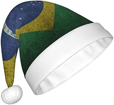 Retro Brazília Zászló Vicces Felnőttek Plüss Télapó Sapka Karácsonyi Kalap Női & Férfi Karácsonyi Ünnepi Kalap