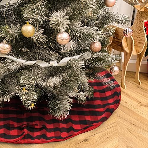 Karácsonyfa Cilinder Kalap Karácsonyi Kockás Szoknya Fa Összecsukható karácsonyfa Topper Dekoráció Buffalo Ellenőrizze karácsonyfa