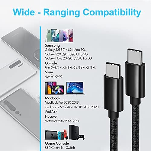 Seedato Típus C Típus C Kábel, USB C-USB-C Kábel-Gyors Töltés, Korszerűsített Tartós USBC, hogy USB-C Gyors Töltés Kábel Kompatibilis a Samsung