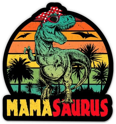 Mamasaurus Matrica - 3 Laptop Matrica - Vízhatlan Pvc Autó, Telefon, Víz, Üveg - Vicces T-rex Anya Mama Saurus Matrica