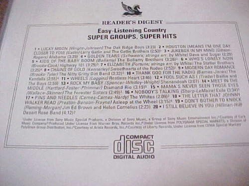 Audio CD cd-Különböző Művészek Könnyen Hallgat az Ország Super Csoportok, Super Hits a Reader ' s Digest. Digitálisan Felújított.